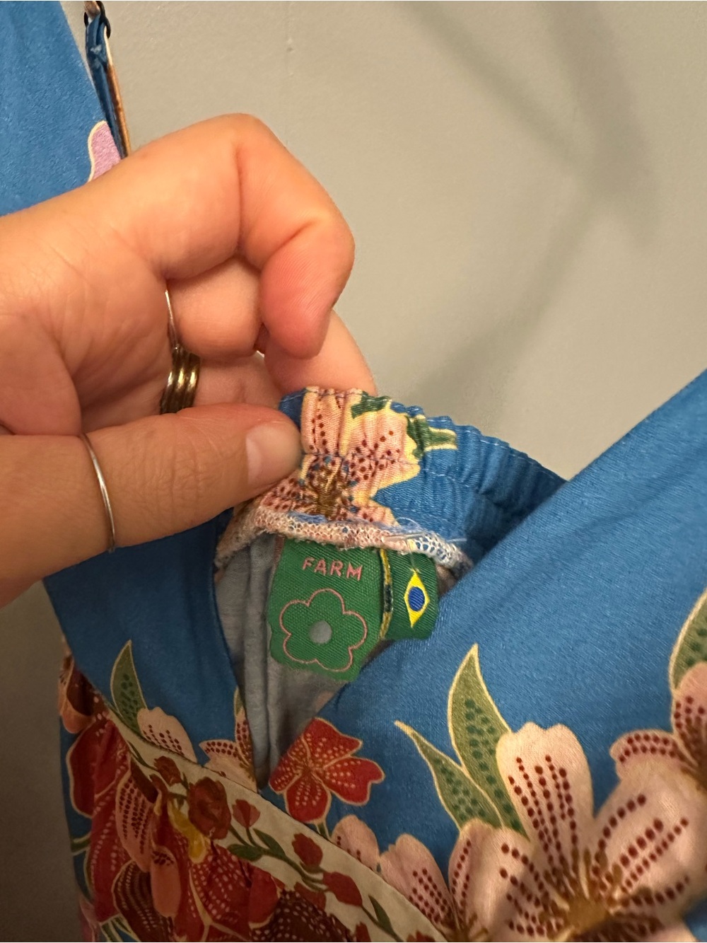 FARM Rio Blue Floral Maxi Dress with Multicolor Blooms - Picture 3 of 5